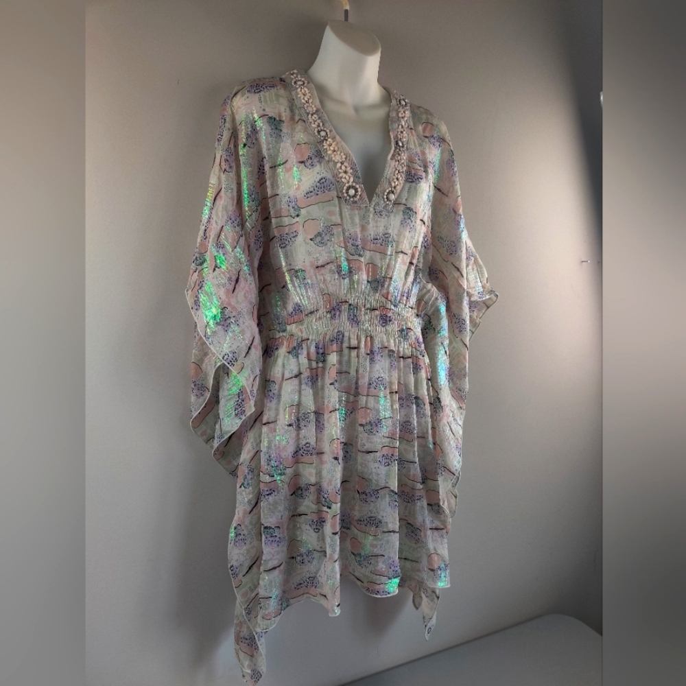 Free People/Anna Sui Iridescent Multicolor Swim Coverup - Picture 5 of 12